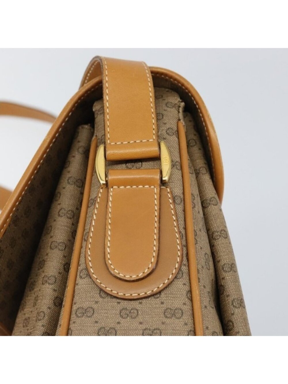 Authentic GUCCI Micro GG Supreme Shoulder Bag PVC Gold Beige 001 116 0924 - Picture 6 of 16